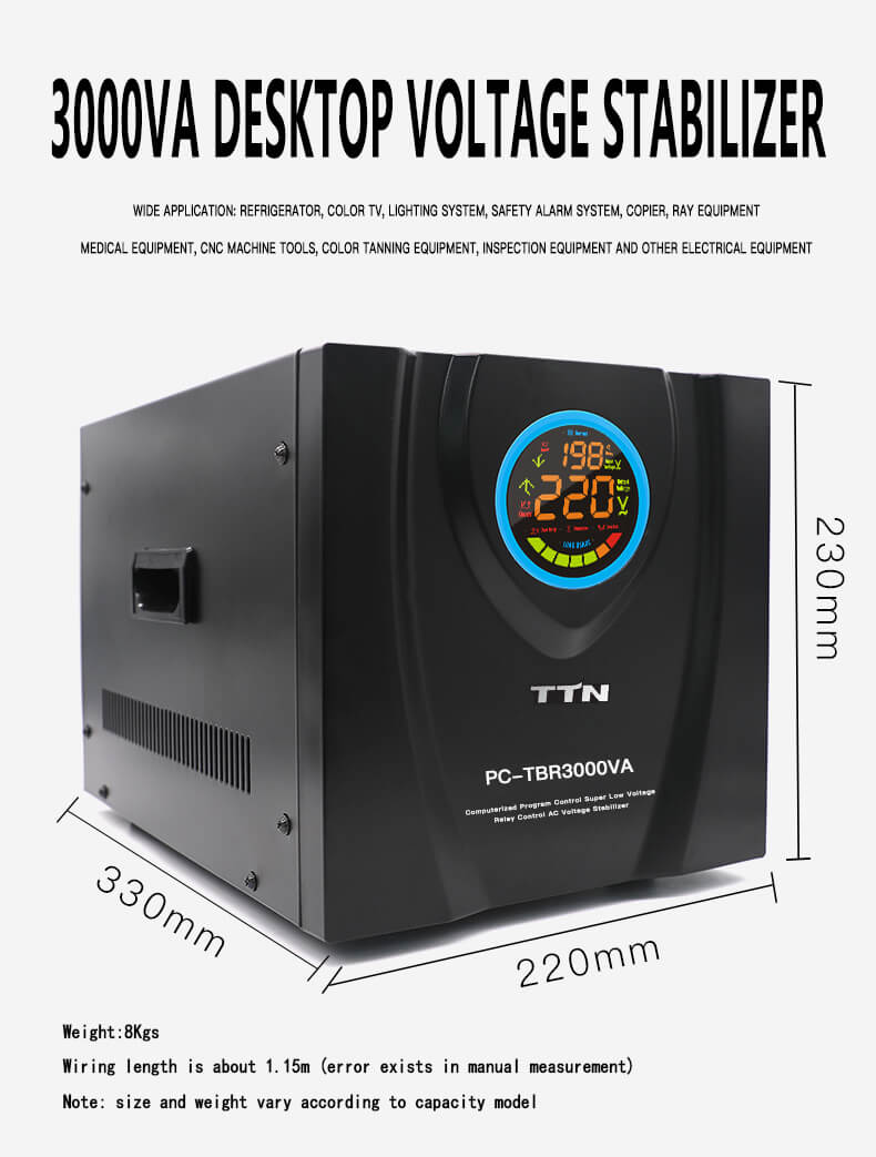 Regulador de voltaje de control de relé de alta calidad PC-TCR500VA-15K 80V 8000VA